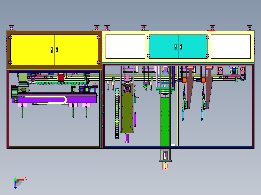 自动穿螺杆机及螺杆螺母锁付装置俯视图