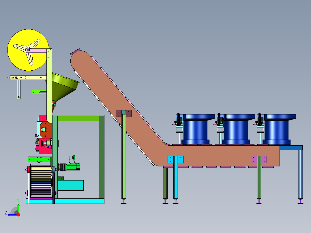 振动供料装置的自动计数组合包装机右视图