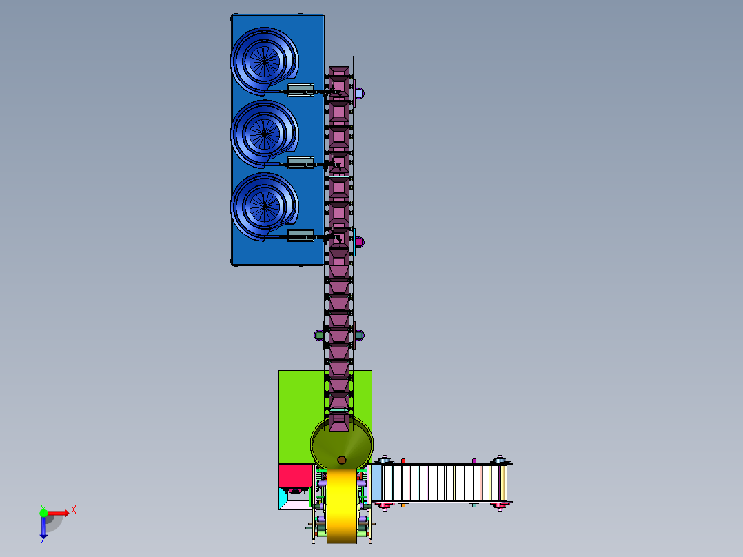 振动供料装置的自动计数组合包装机俯视图