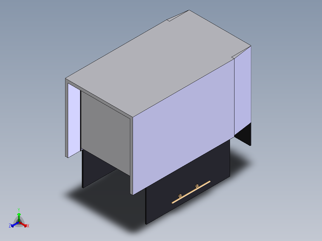 旋转鞋柜正等轴测图