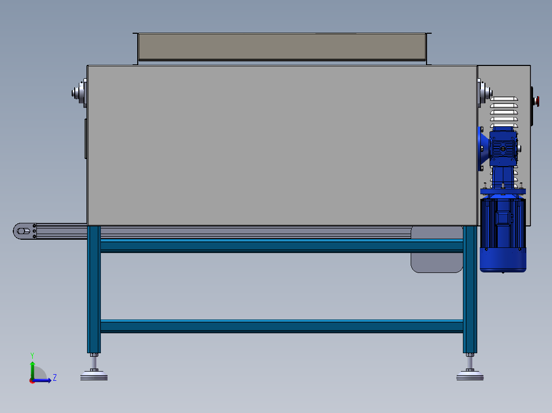 滚杠分级机三维左视图