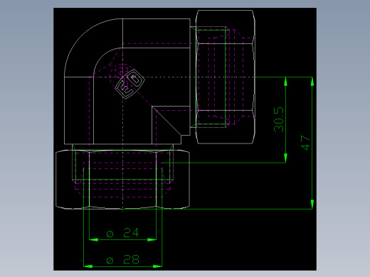 PARKER管接头EO Union elbow W28LCF_front