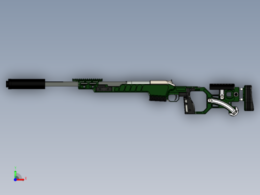 手枪左轮冲锋枪老式狙击步枪设计3D图纸stock-20 2 STP前视缩略图