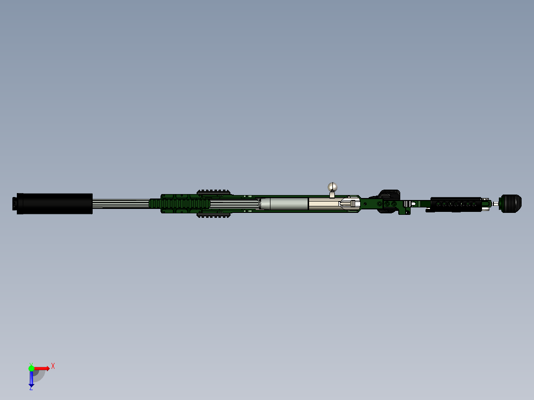 手枪左轮冲锋枪老式狙击步枪设计3D图纸stock-20 2 STP俯视图