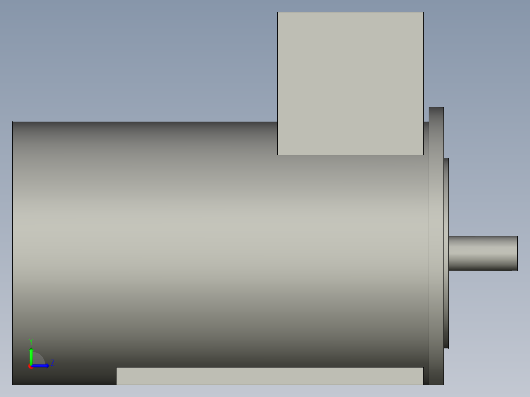 YE3-90L-222kw电机左视图