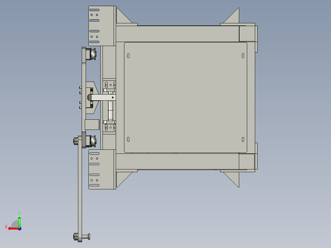 印花机上下杯机构后视图