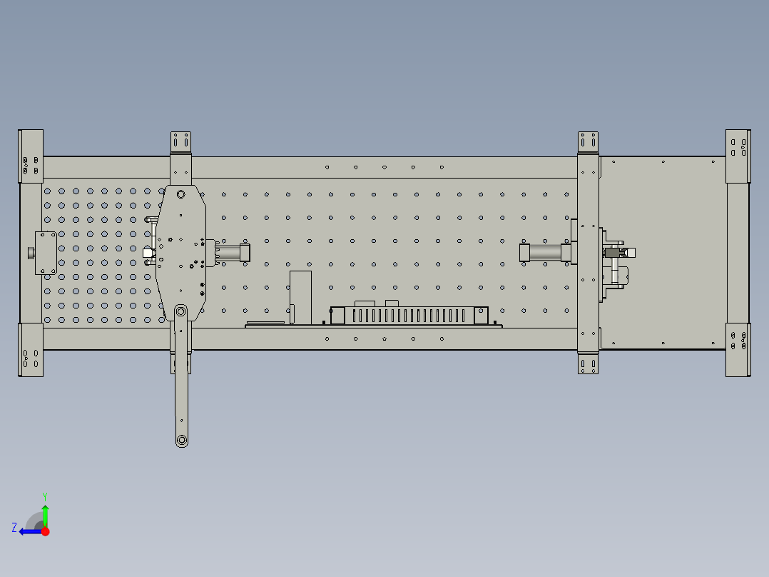 印花机上下杯机构右视图