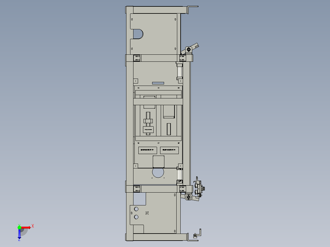 印花机上下杯机构俯视图