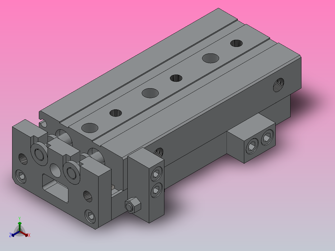 气动滑台HMXS8系列[HMXS8-40AS]正等轴测图