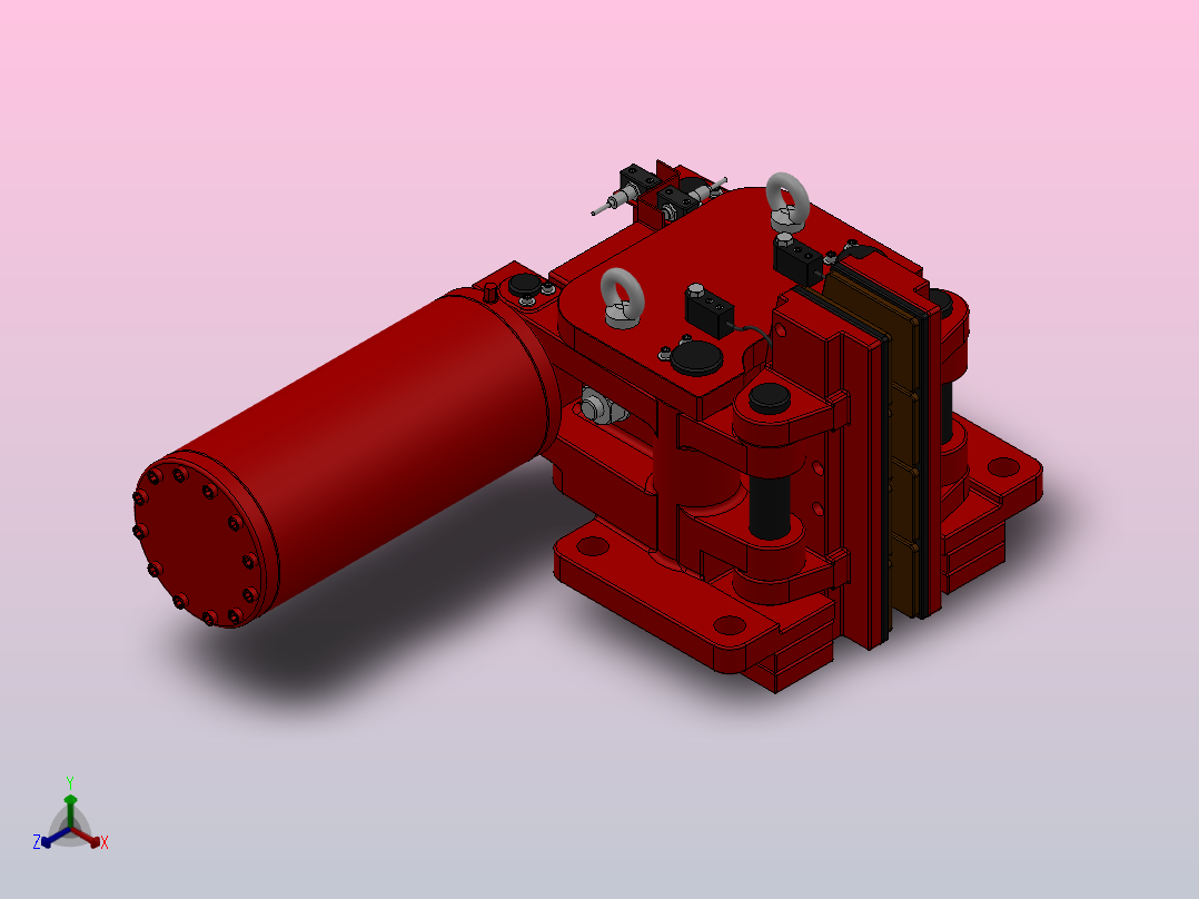 SBD-C安全制动器_SBD365-C-2000×40ⅡRL.WL.CL正等轴测图