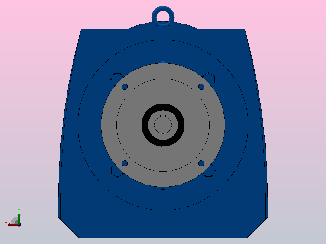 RF167_RF167ZP斜齿轮减速机RF167-14.56-M1-P200-Φ550后视图