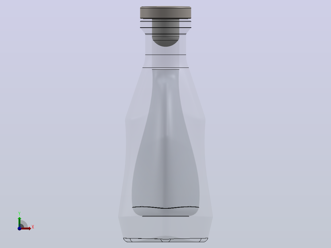 高端酒瓶模型前视图