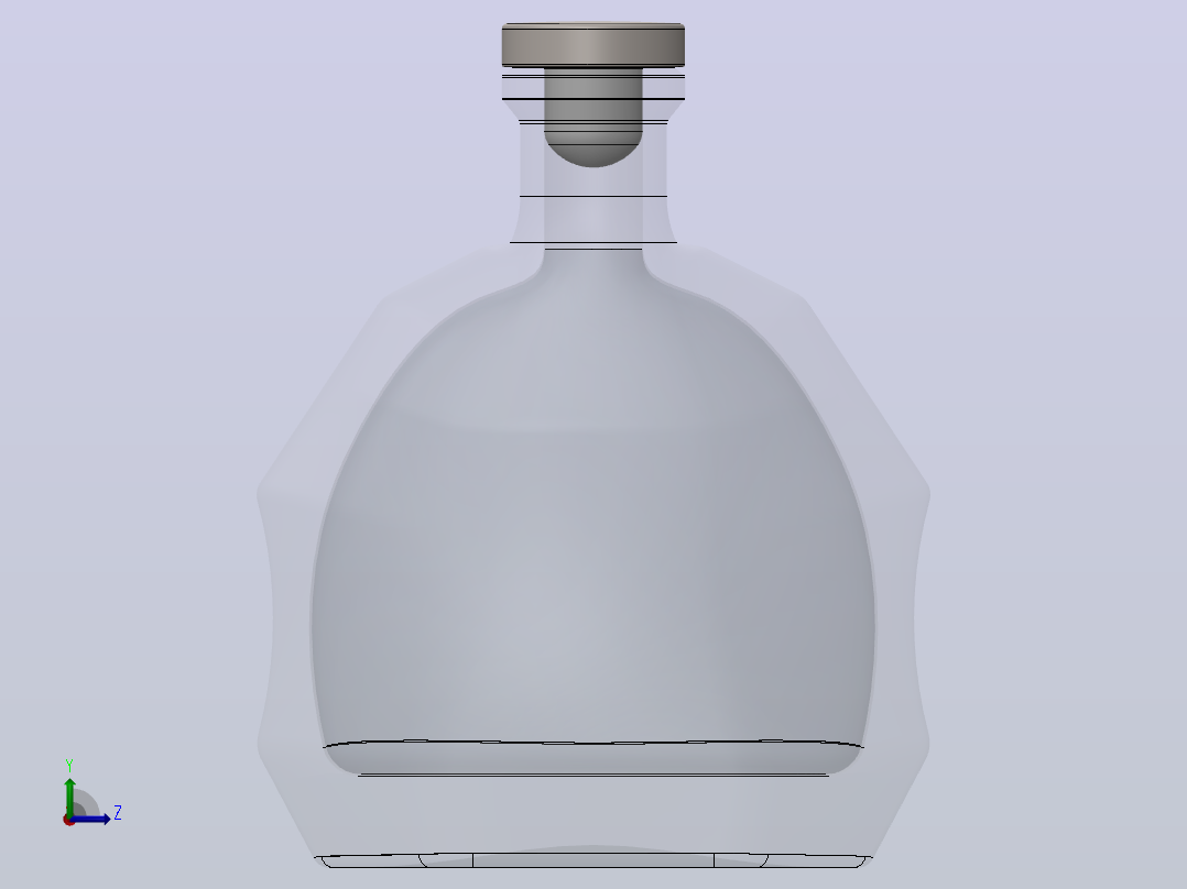 高端酒瓶模型左视图