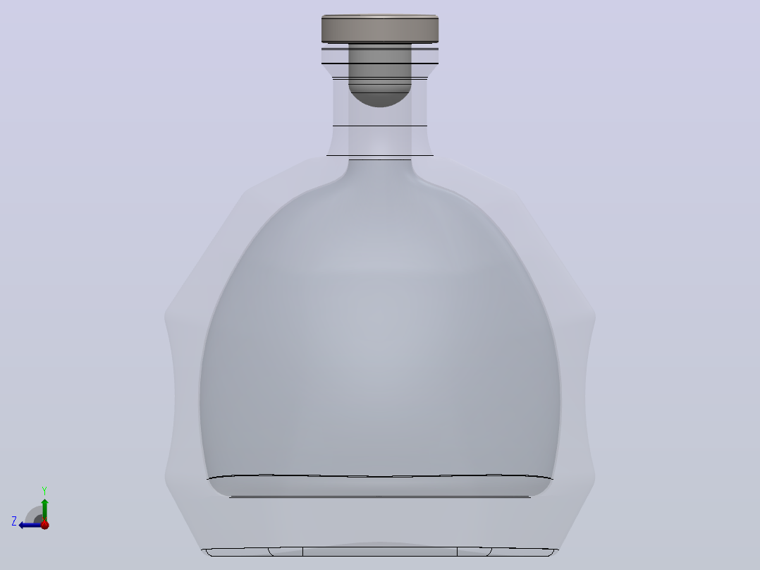 高端酒瓶模型右视图