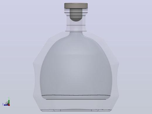 高端酒瓶模型右视缩略图