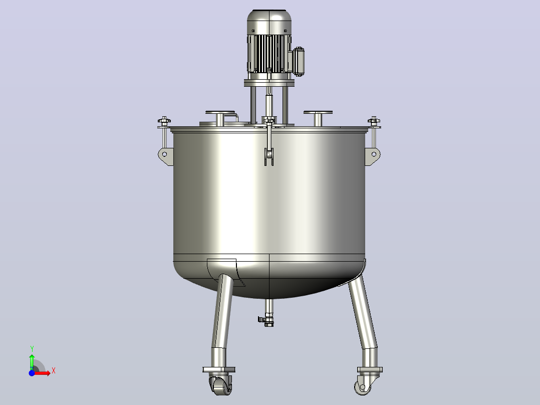 溶液混合容器搅拌器前视图