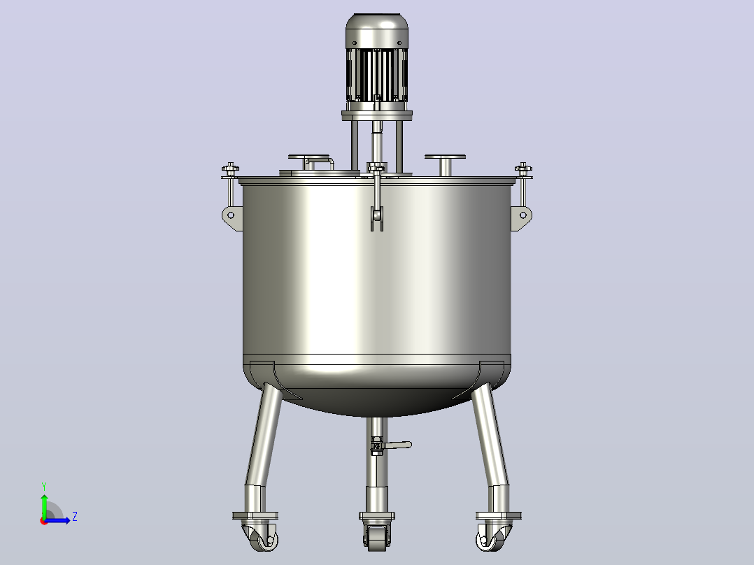 溶液混合容器搅拌器左视图