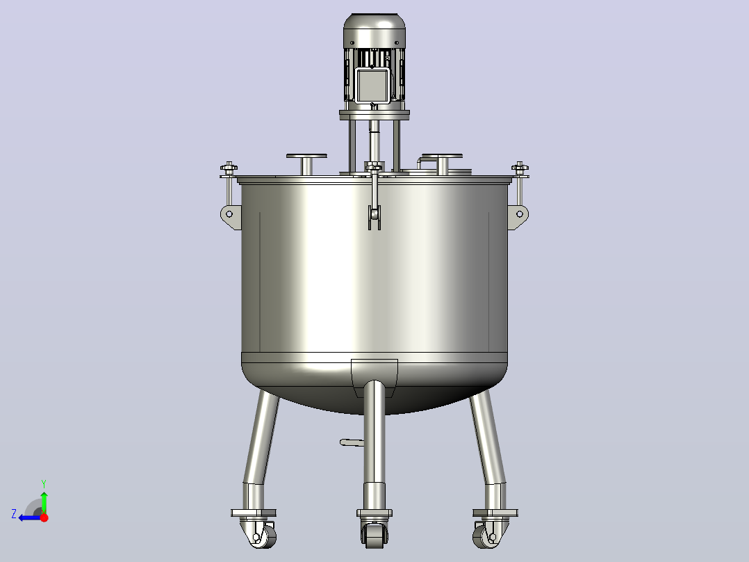 溶液混合容器搅拌器右视图
