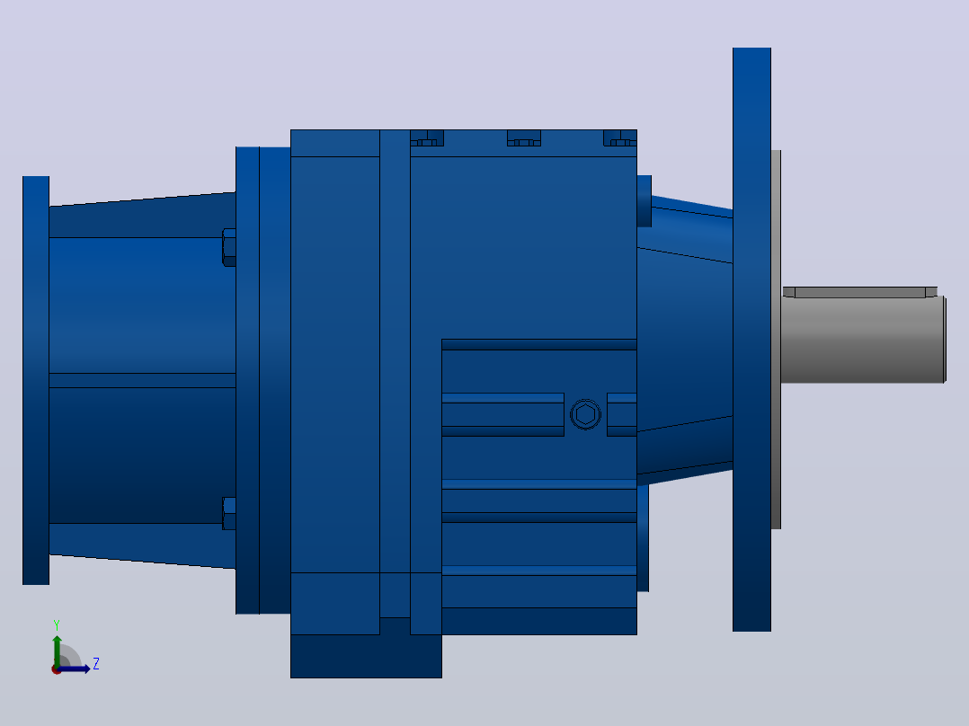RF47ZP斜齿轮减速机RF47-3.83-M1-P63-Φ200左视图
