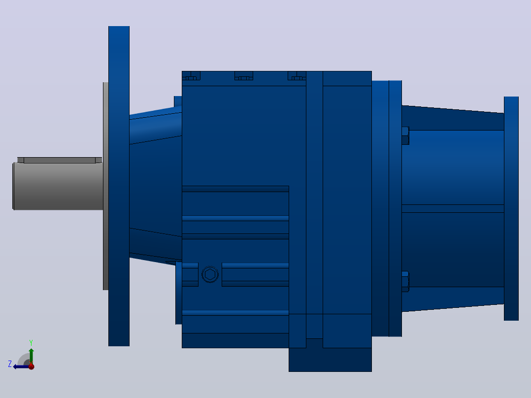 RF47ZP斜齿轮减速机RF47-3.83-M1-P63-Φ200右视图
