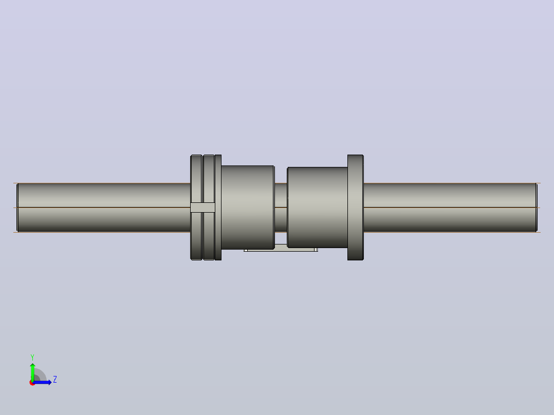 FFZL4010-3滚珠丝杆3D模型左视图