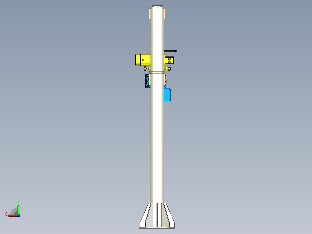 单臂起重机3D模型后视图