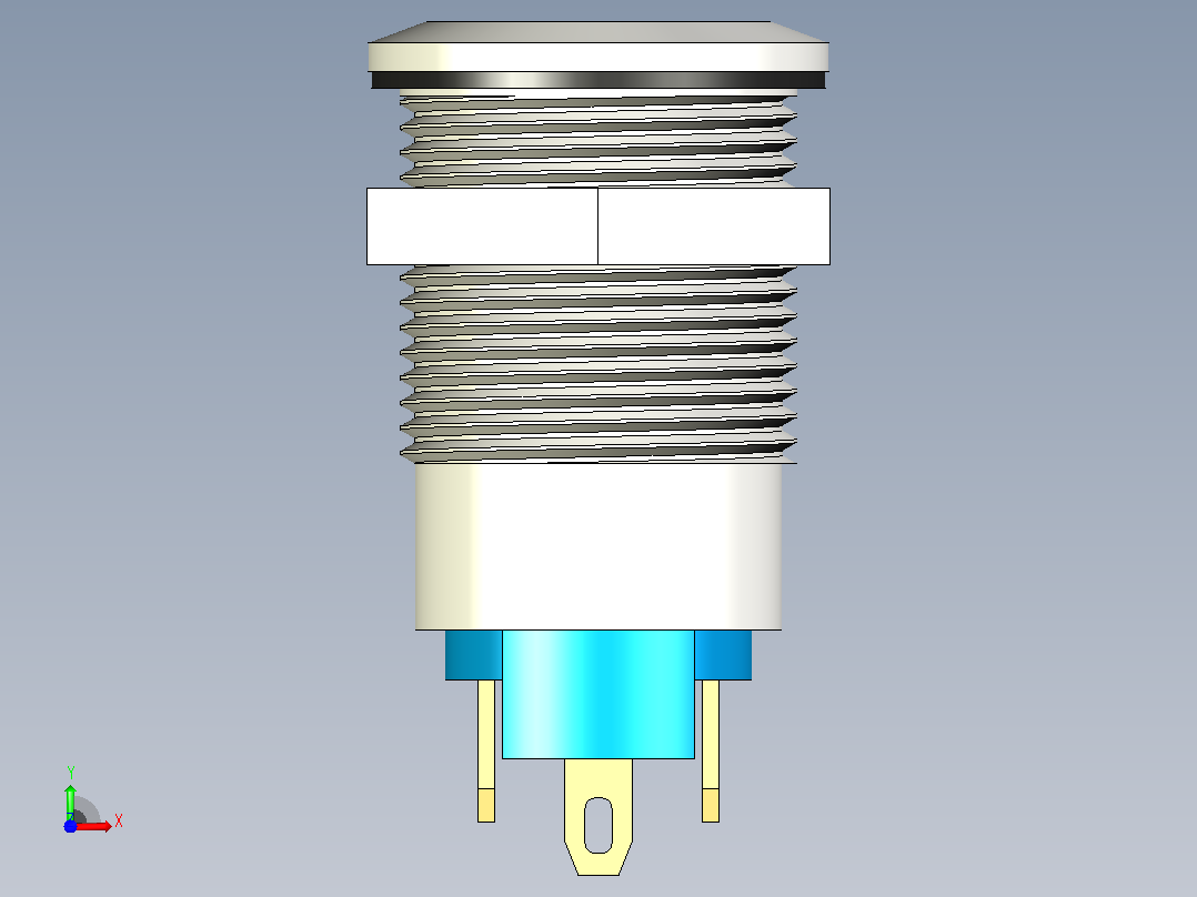 12mm金属按钮开关带LED前视图