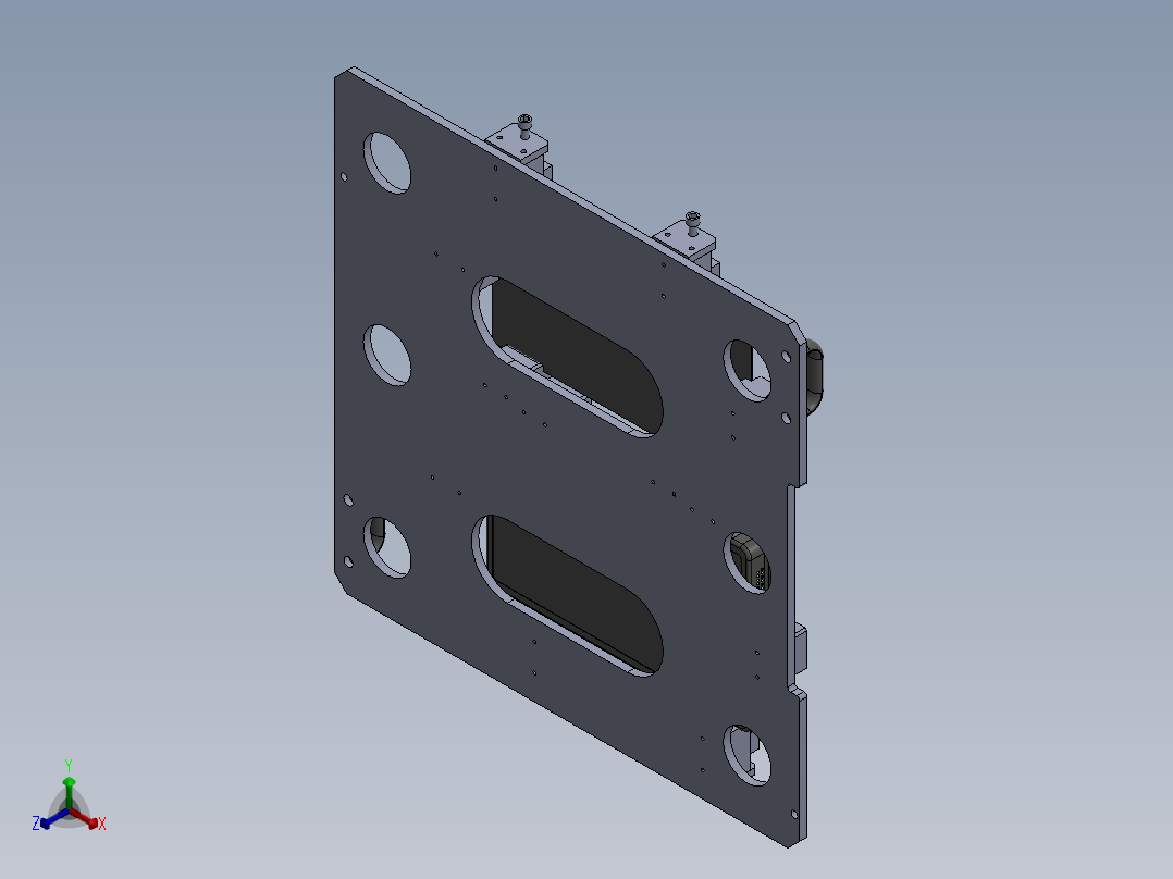Smart  CTO门体玻璃滴胶夹具正等轴测图