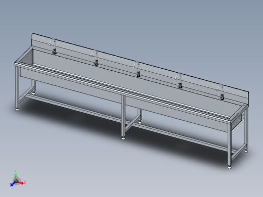 简易版不锈钢洗手池--包含组装图和折弯图