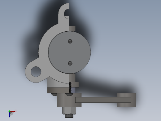 solidworks 节气门体图纸俯视缩略图