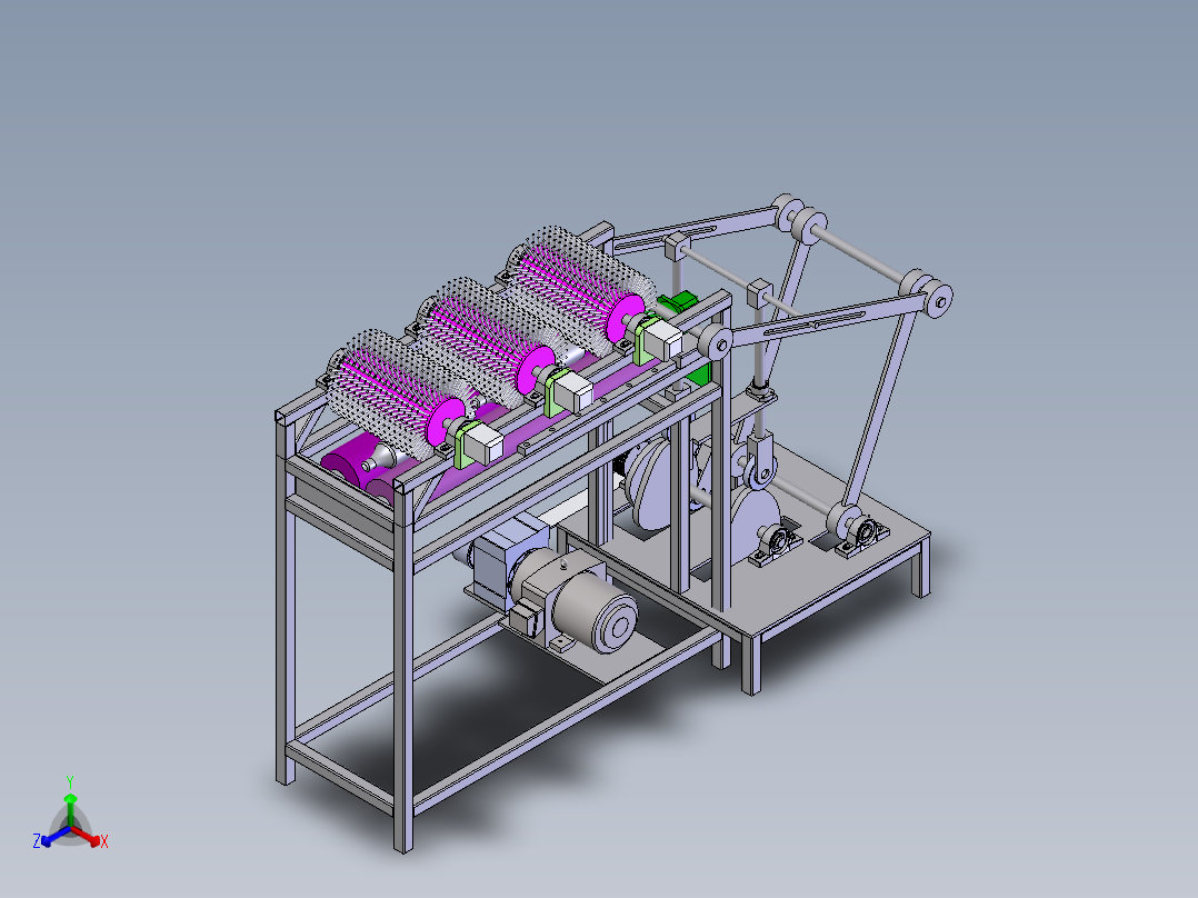 啤酒瓶洗瓶机的设计正等轴测图