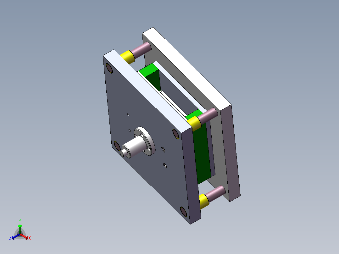 汽车减震器转向节托架（全部结清）正等轴测图