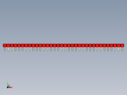 彩色公排针 100mil 2.54mm 系列-DS1022_red_1x34p_100mil_TypeD_rev1.0前视缩略图