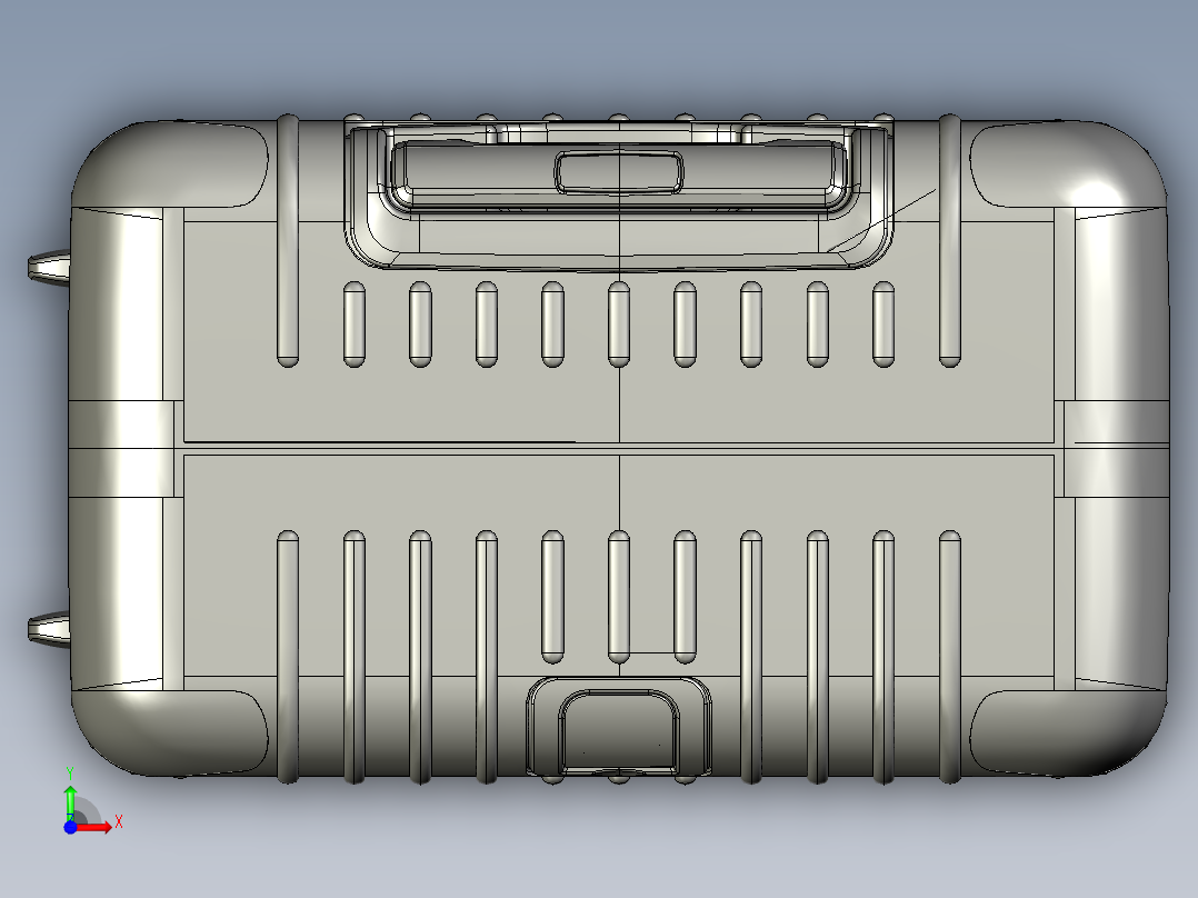镁铝合金PC拉杆箱前视图