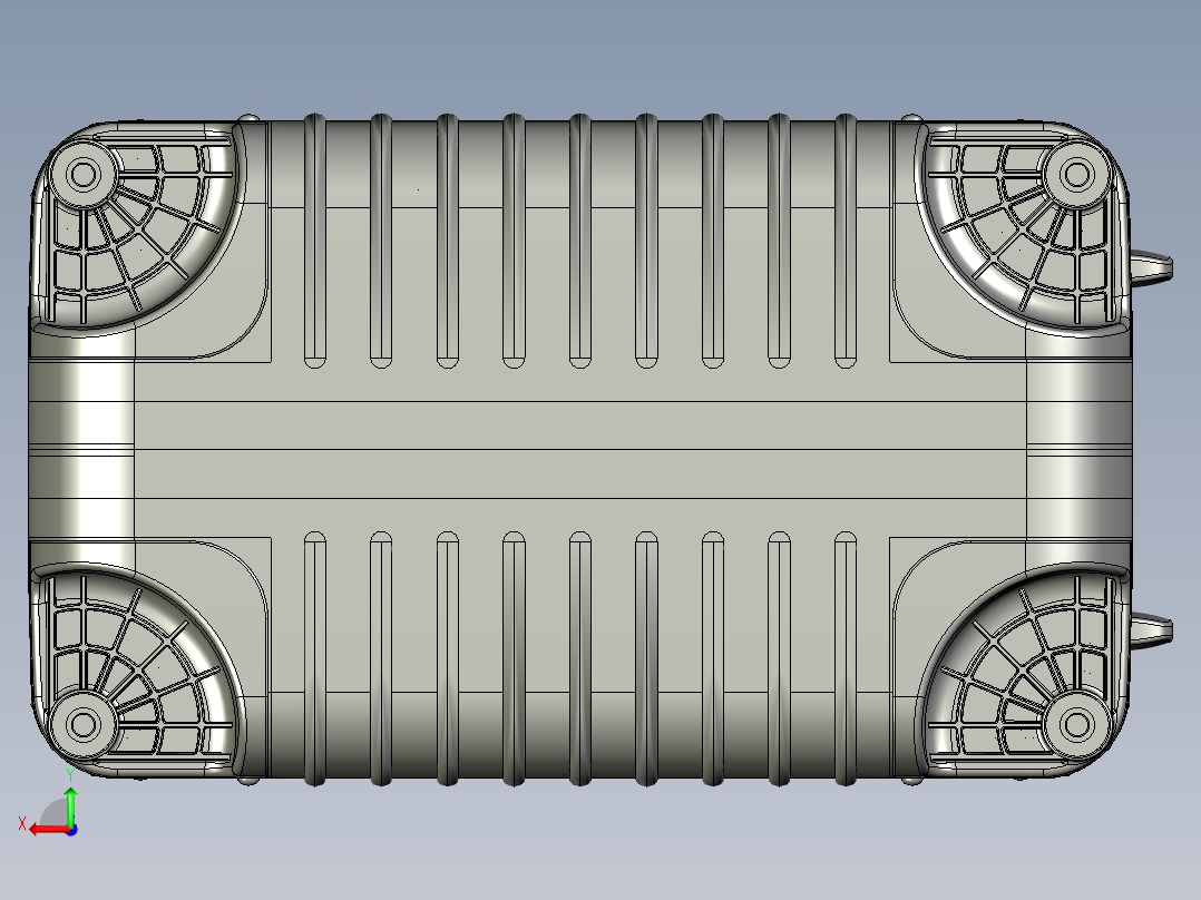 镁铝合金PC拉杆箱后视图