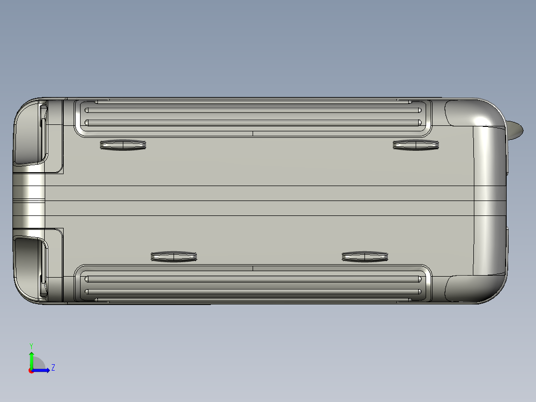 镁铝合金PC拉杆箱左视图