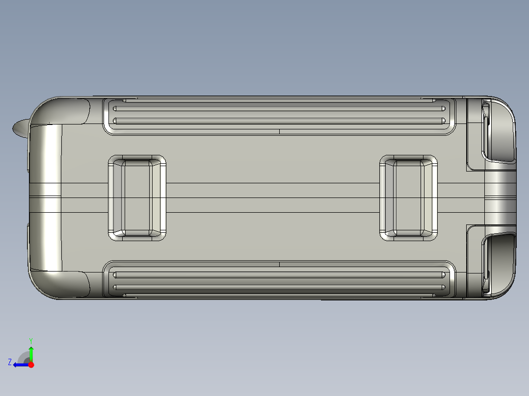 镁铝合金PC拉杆箱右视图