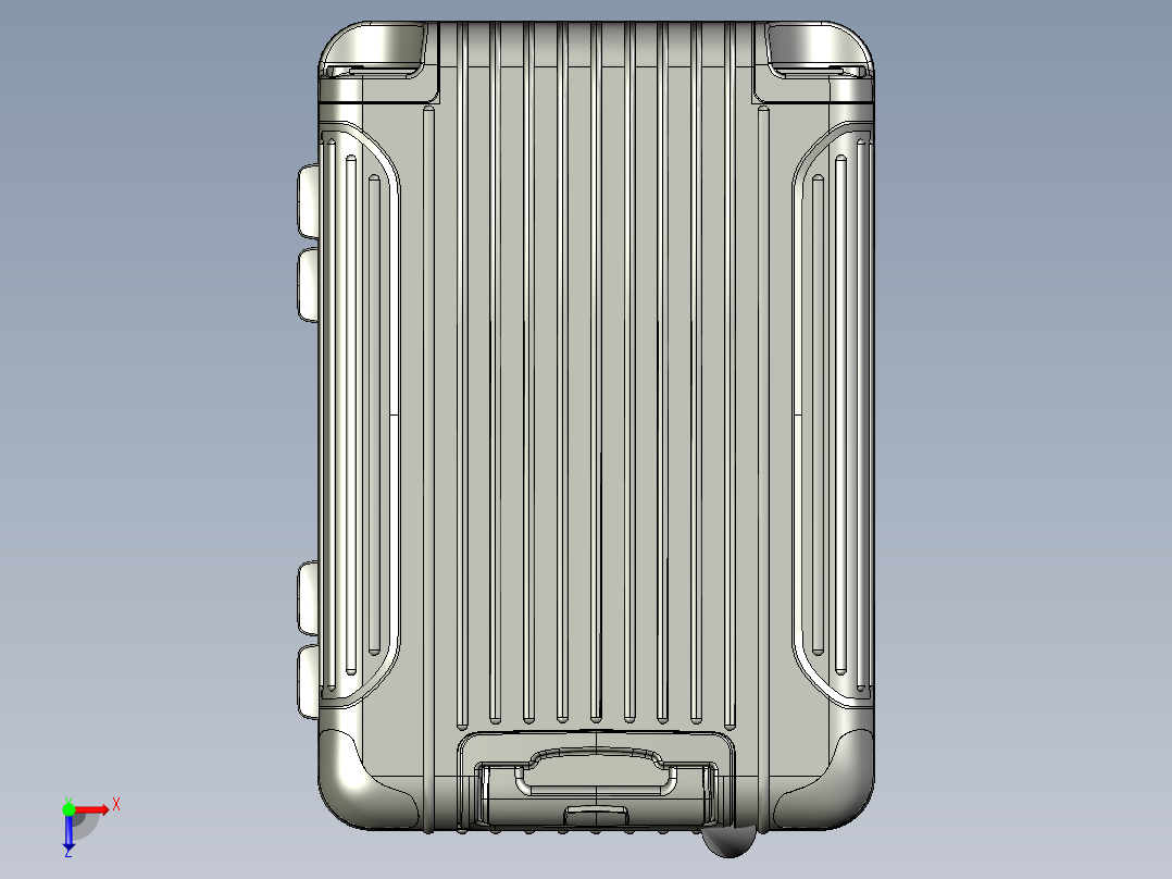 镁铝合金PC拉杆箱俯视图