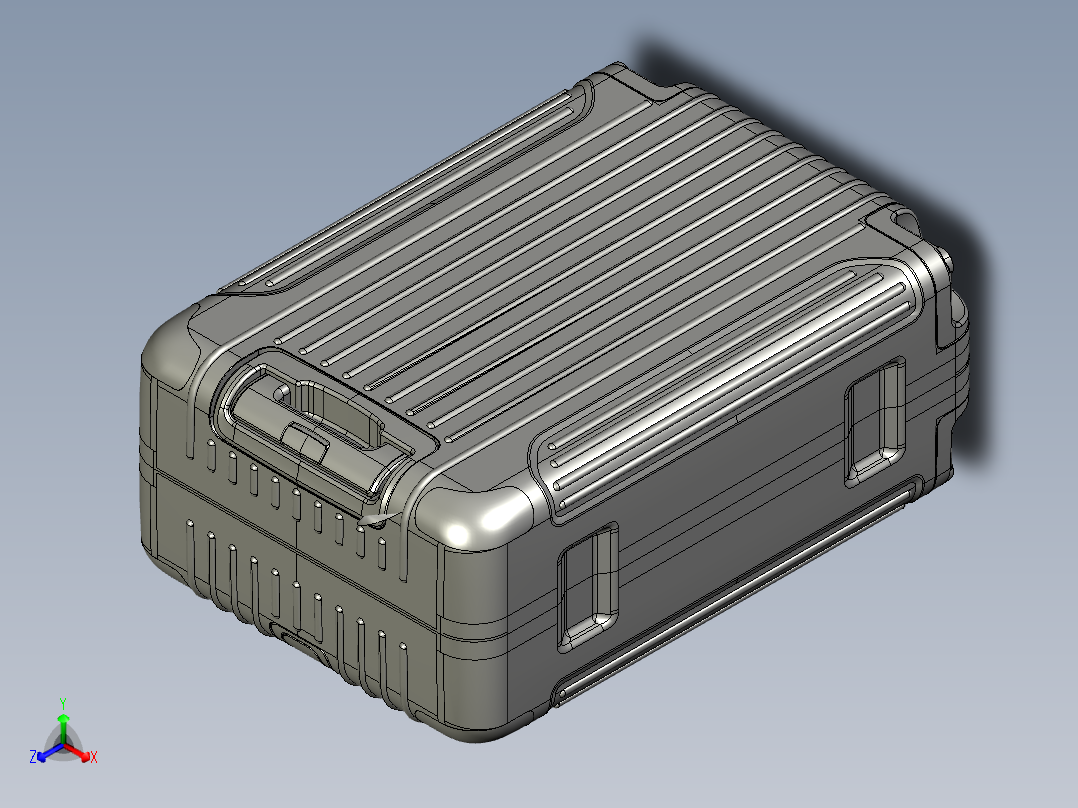 镁铝合金PC拉杆箱正等轴测图