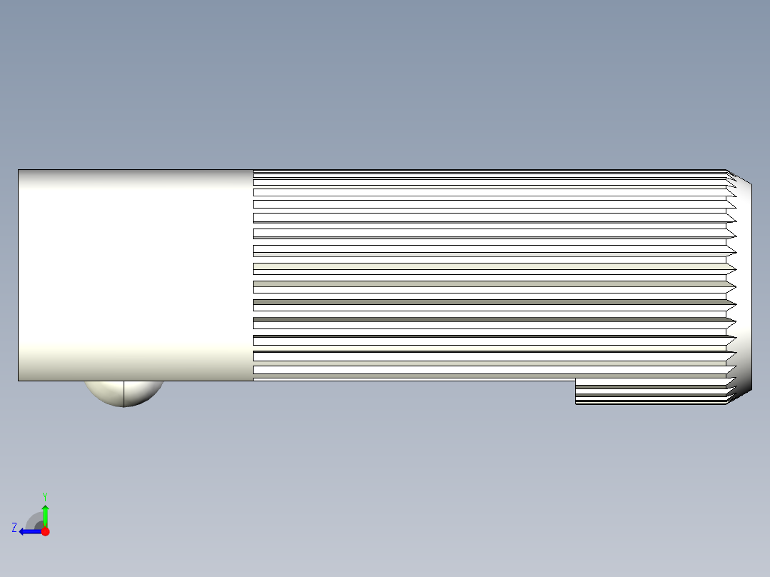 定位珠(側向型)(輕荷重)2214-3D多系列多零件图纸模型右视图