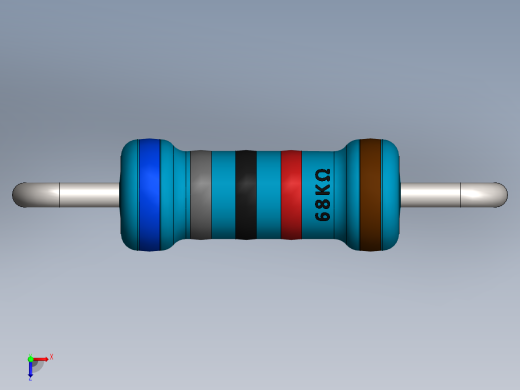 电容器 二极管 电阻器-Resistor 68K Ohm Blue俯视缩略图