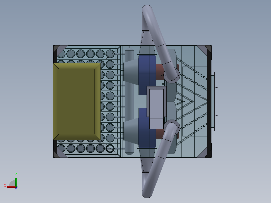 风选机 3D模型后视图