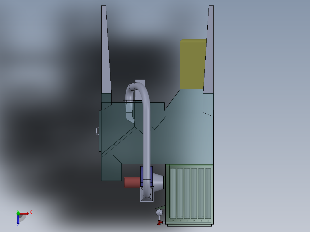 风选机 3D模型俯视图