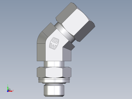 卡套式工业通用硬管接头EO_Adjustable_locknut_45_deg_elbow_VEE10LRCF前视缩略图