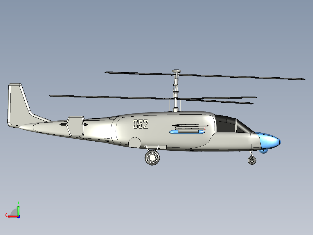 Ka-52攻击直升机的双座变型---格式为：STL STP后视图