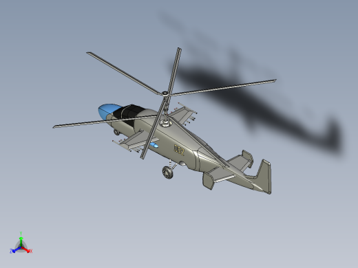 Ka-52攻击直升机的双座变型---格式为：STL STP正等轴测缩略图