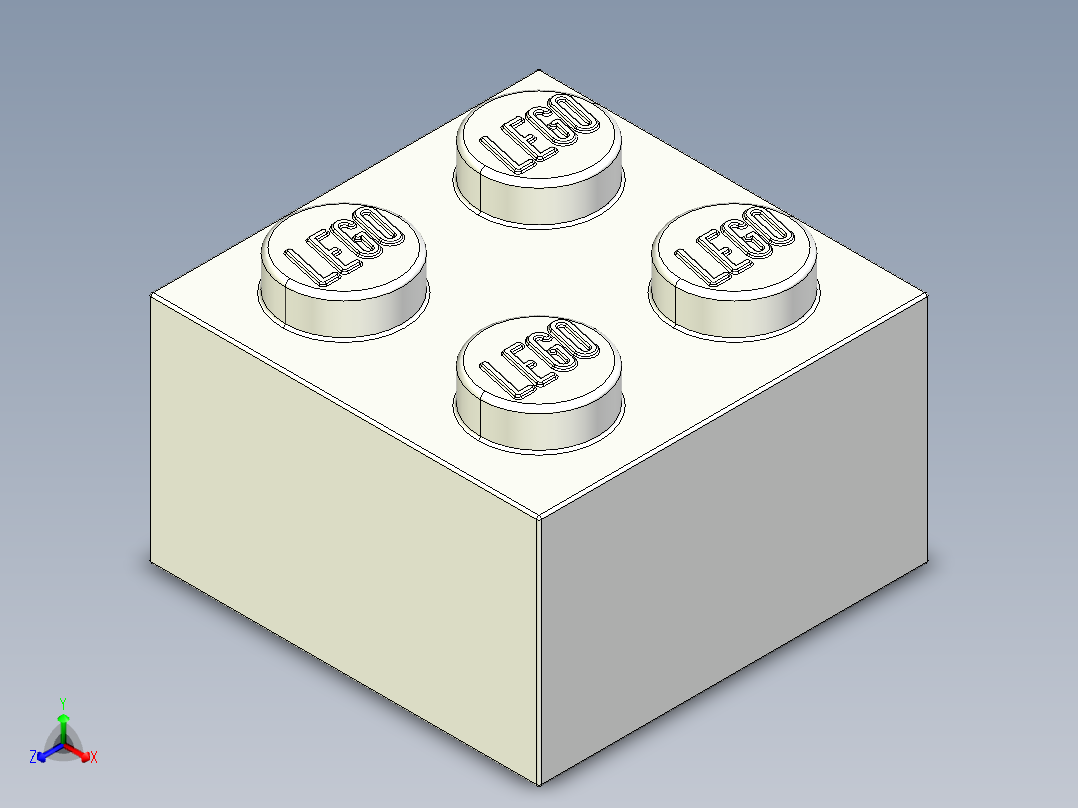 乐高套装 4421基本积木-300301 White Brick 2 x 2.STEP正等轴测图