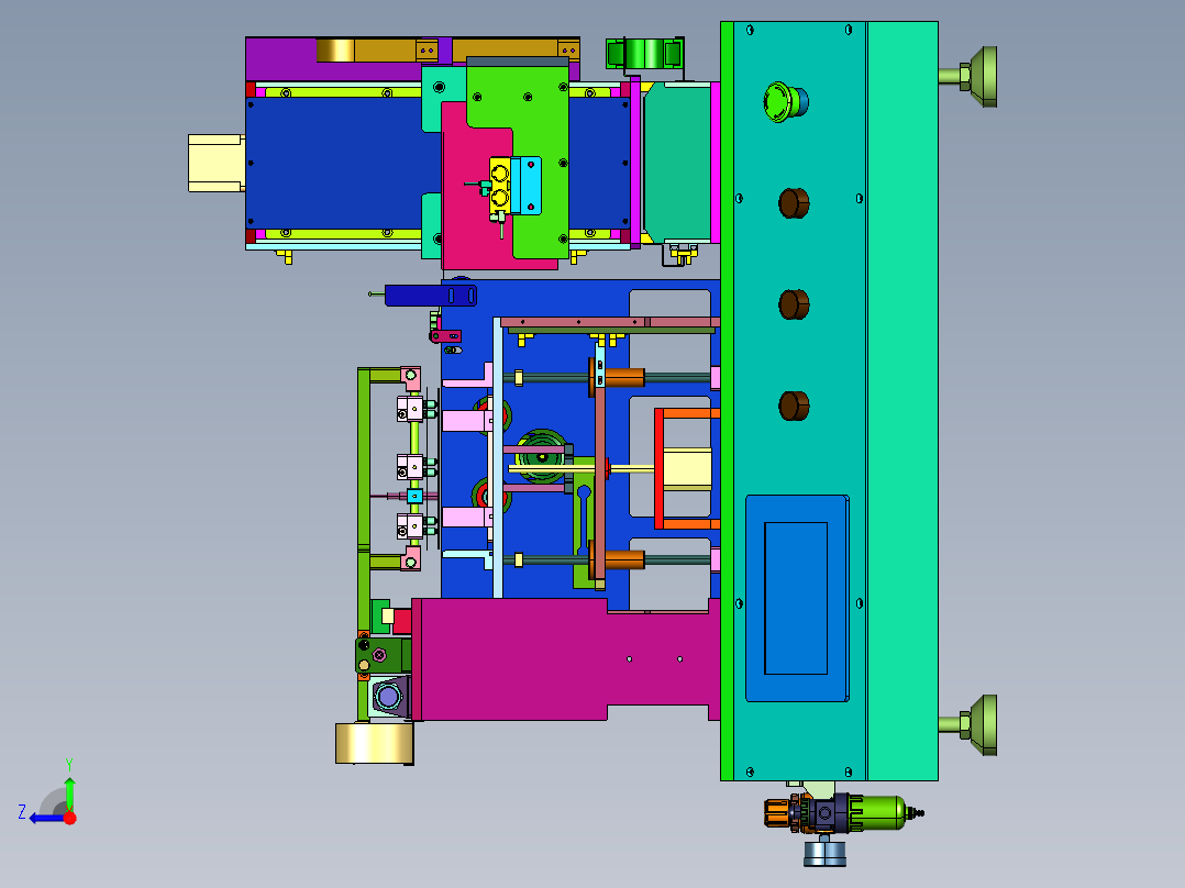 硅片自动堆叠插片机右视图