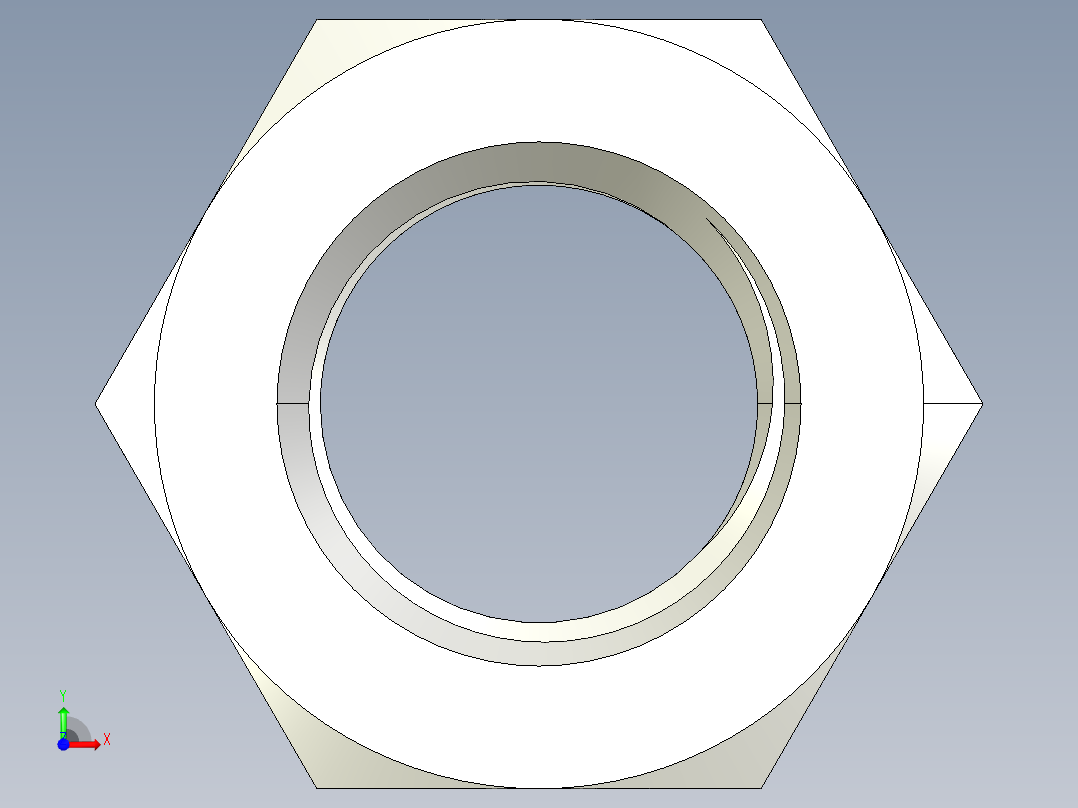 DIN 934 螺母-M52 Nut.STEP前视图