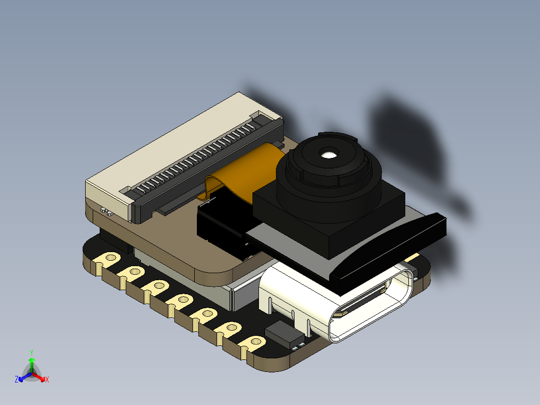 开发板ESP32S3_Sense正等轴测图